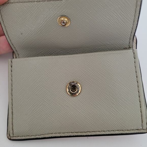 MARC JACOBS The Snapshot Small Trifold Wallet Card Bill Mini Compact Gray Pink - Picture 8 of 12